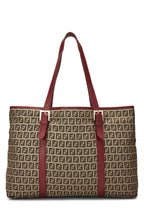 Fendi,  Red Zucchino Canvas Tote, Red