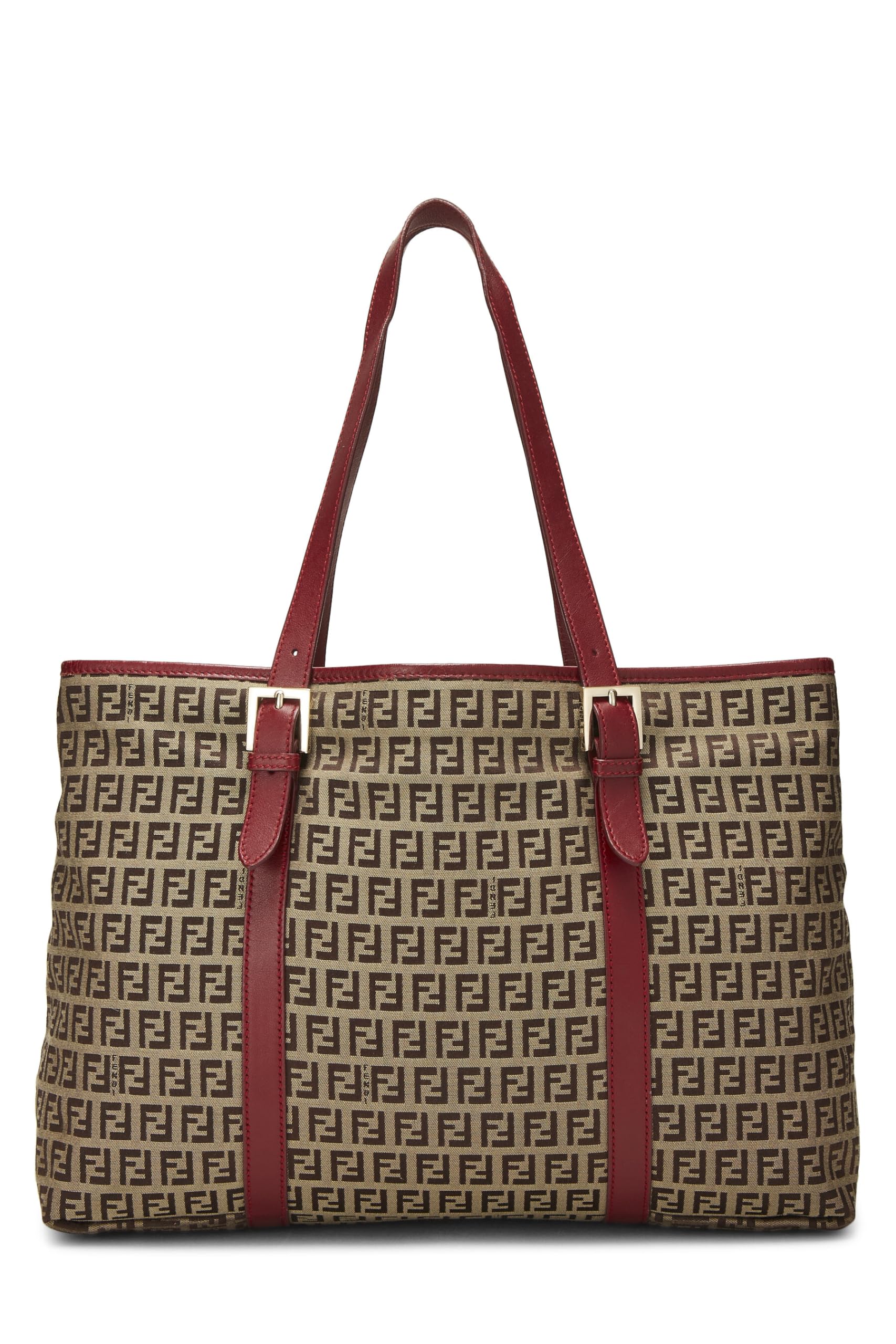 Fendi,  Red Zucchino Canvas Tote, Red