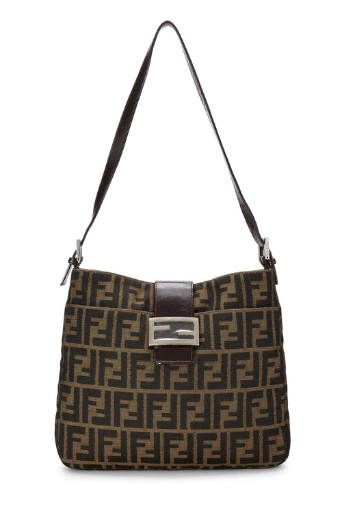 Fendi,  Brown Zucca Canvas Shoulder Bag, Brown