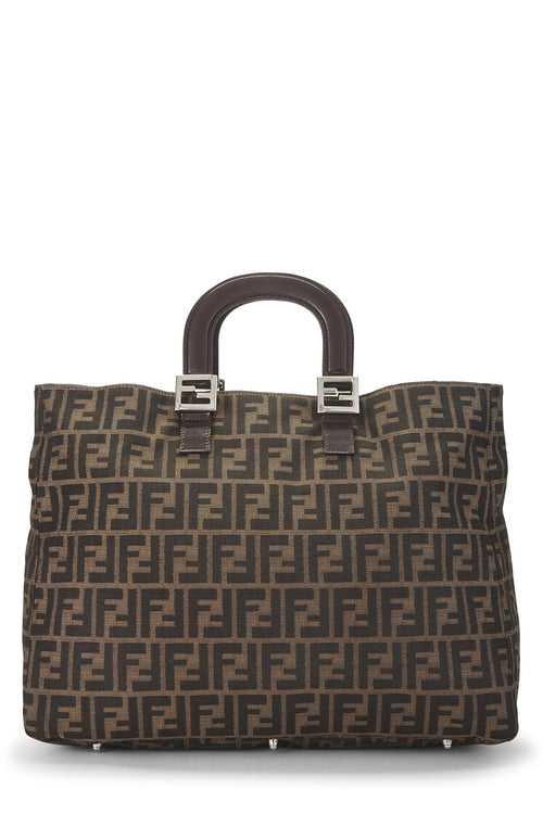 Fendi,  Brown Zucca Canvas Handbag Large, Brown