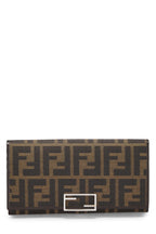 Fendi,  Brown Zucca Canvas Long Wallet, Brown