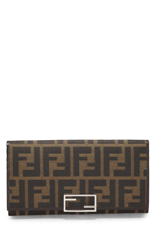 Fendi,  Brown Zucca Canvas Long Wallet, Brown