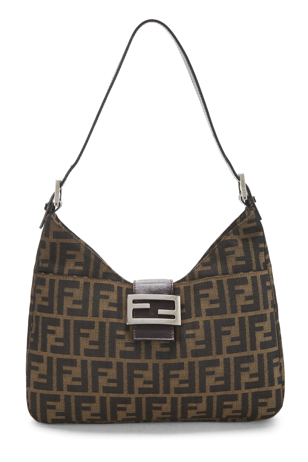 Fendi,  Brown Zucca Canvas Shoulder Bag, Brown