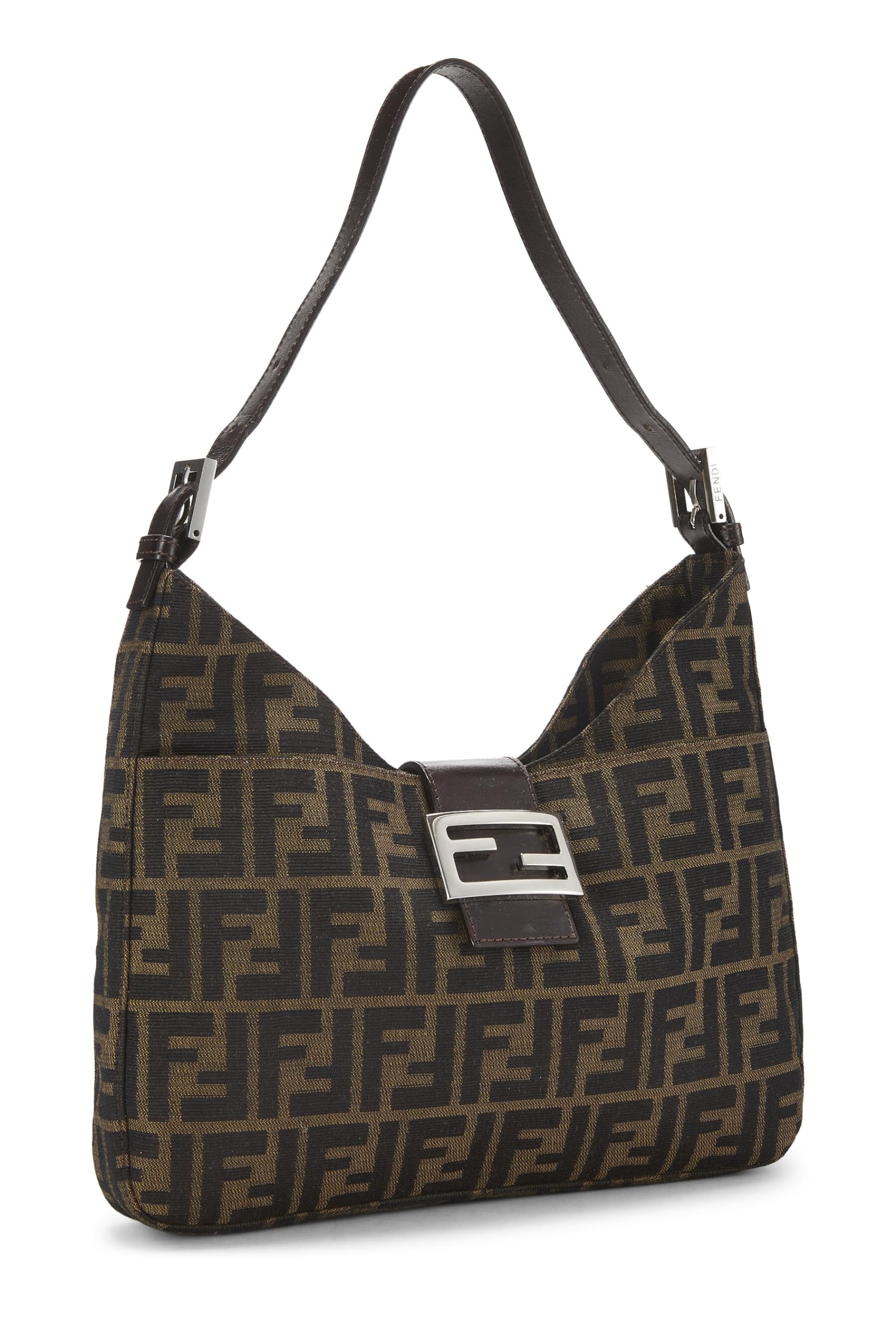 Fendi,  Brown Zucca Canvas Shoulder Bag, Brown