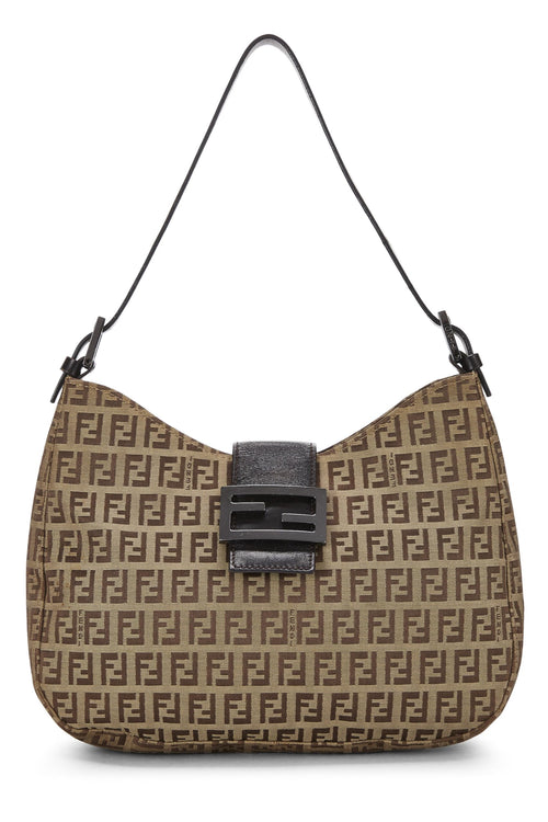 Fendi,  Brown Zucchino Shoulder Bag, Brown