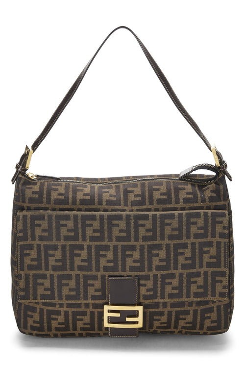 Fendi,  Brown Zucca Canvas Shoulder Bag Large, Brown