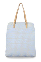 Fendi,  Blue Zucchino Canvas Vertical Tote Small, Blue