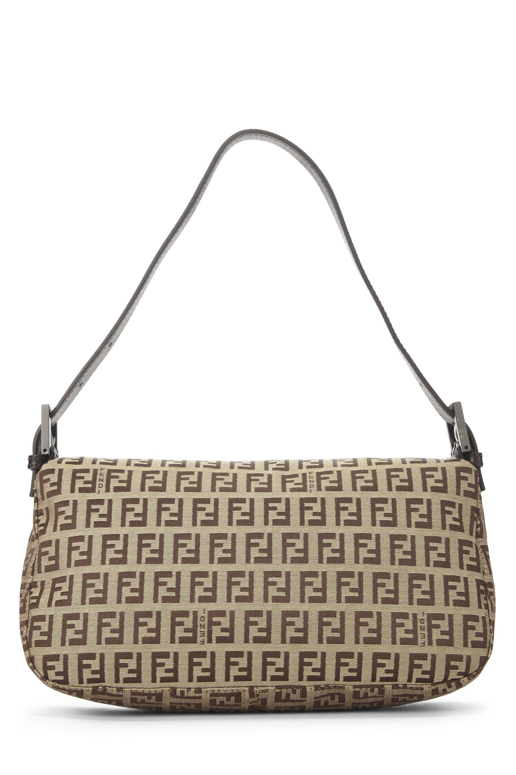Fendi,  Beige Zucchino Canvas Shoulder Bag, Brown