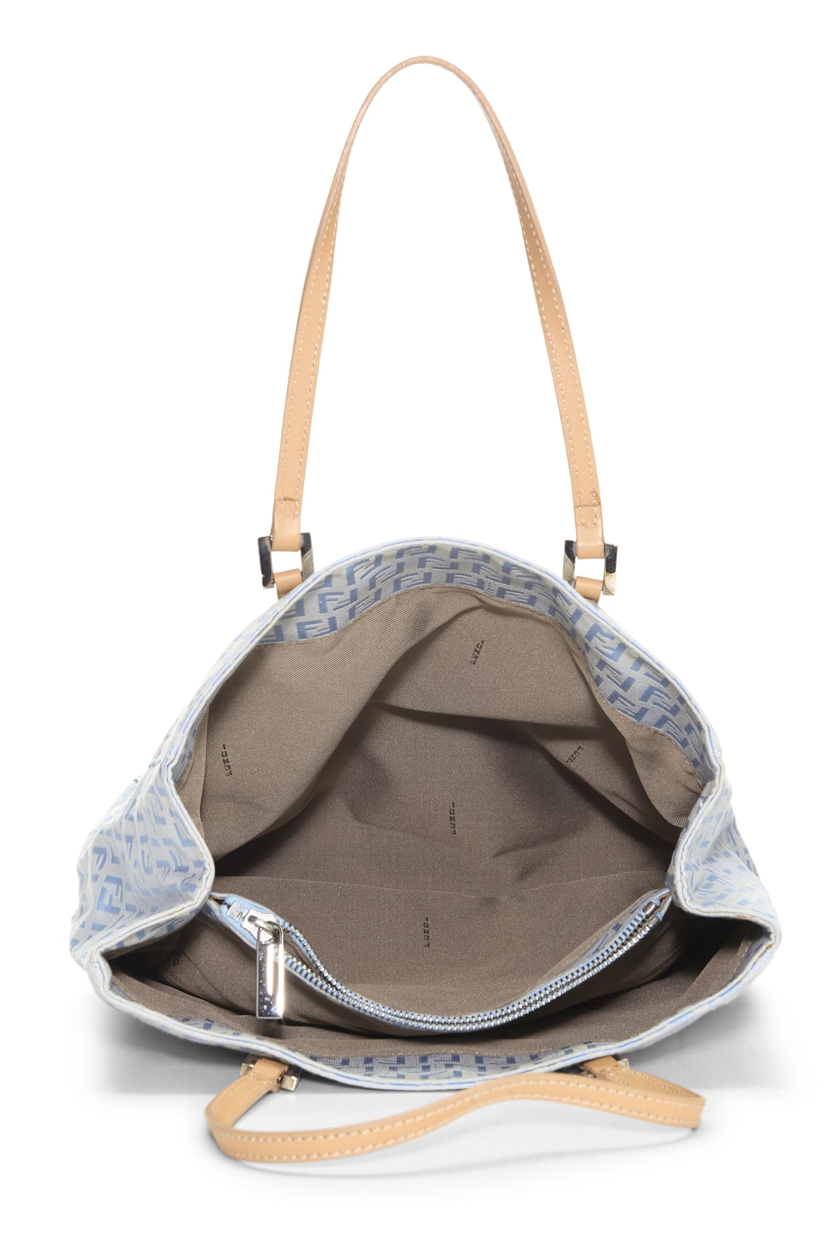 Fendi,  Blue Zucchino Canvas Vertical Tote Small, Blue