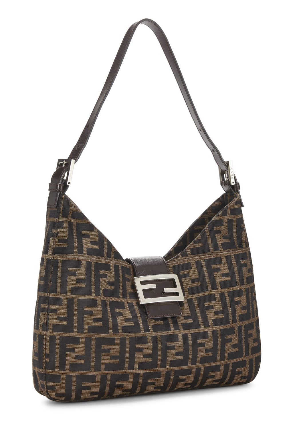 Fendi,  Brown Zucca Canvas Shoulder Bag, Brown