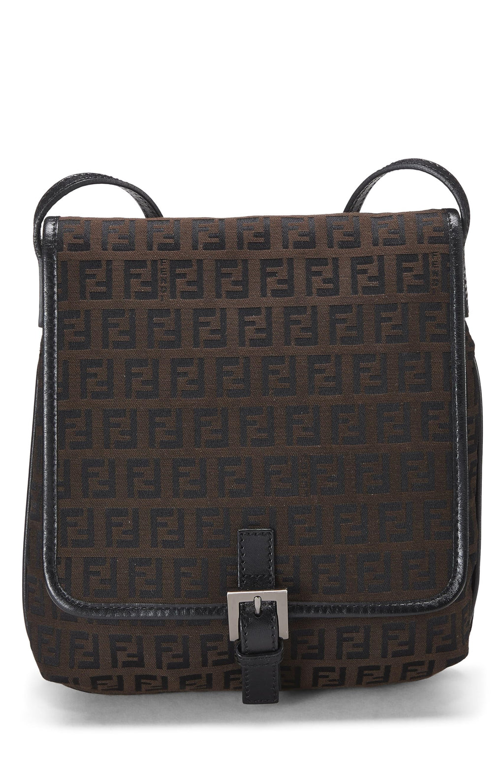 Fendi,  Brown Zucchino Canvas Crossbody Small, Brown