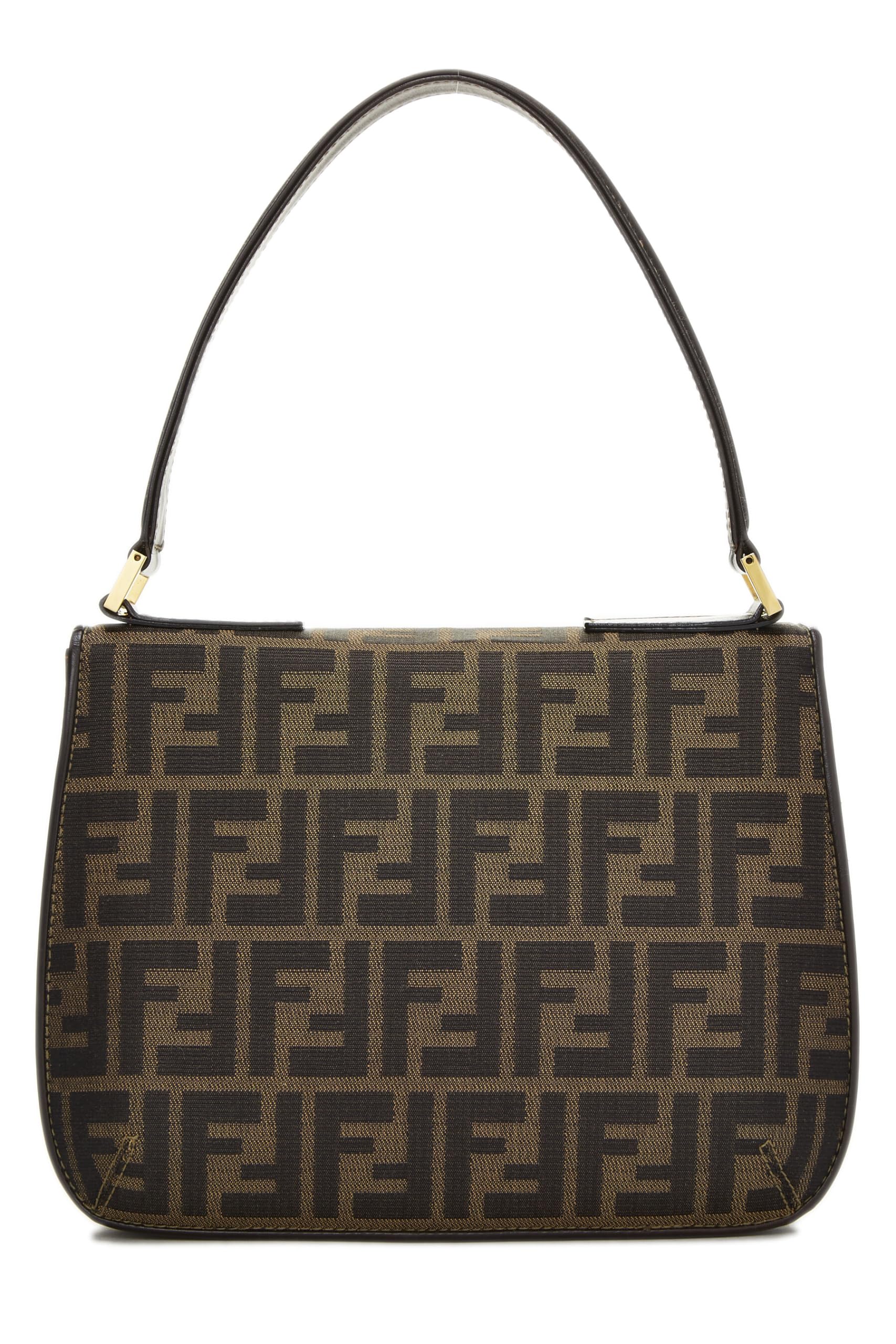 Fendi,  Brown Zucca Canvas Shoulder Bag, Brown