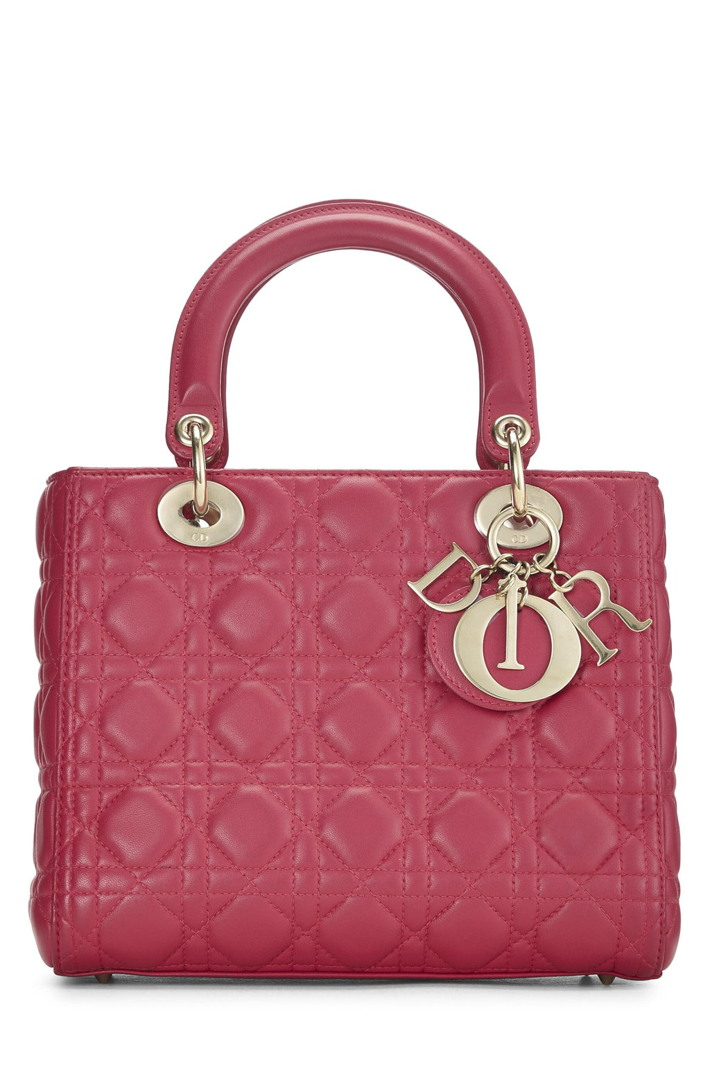 Dior,  Pink Cannage Quilted Lambskin Lady Dior Medium, Pink