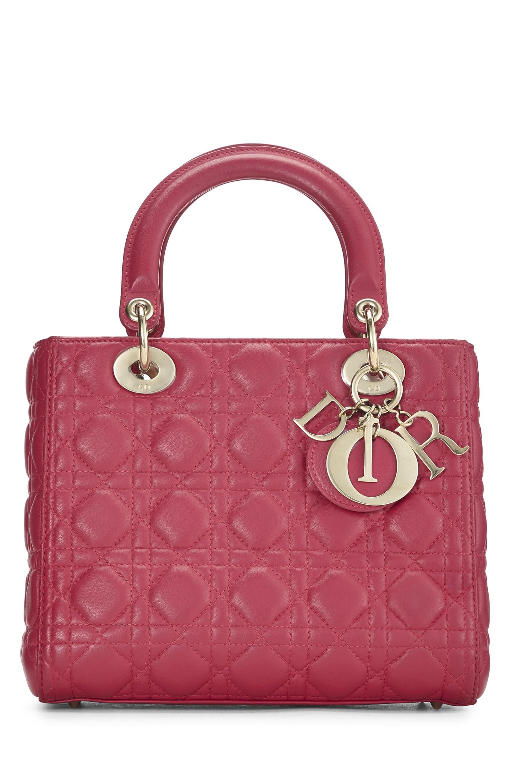 Dior,  Pink Cannage Quilted Lambskin Lady Dior Medium, Pink