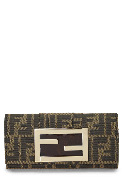 Fendi,  Brown Zucca Canvas Long Wallet, Brown