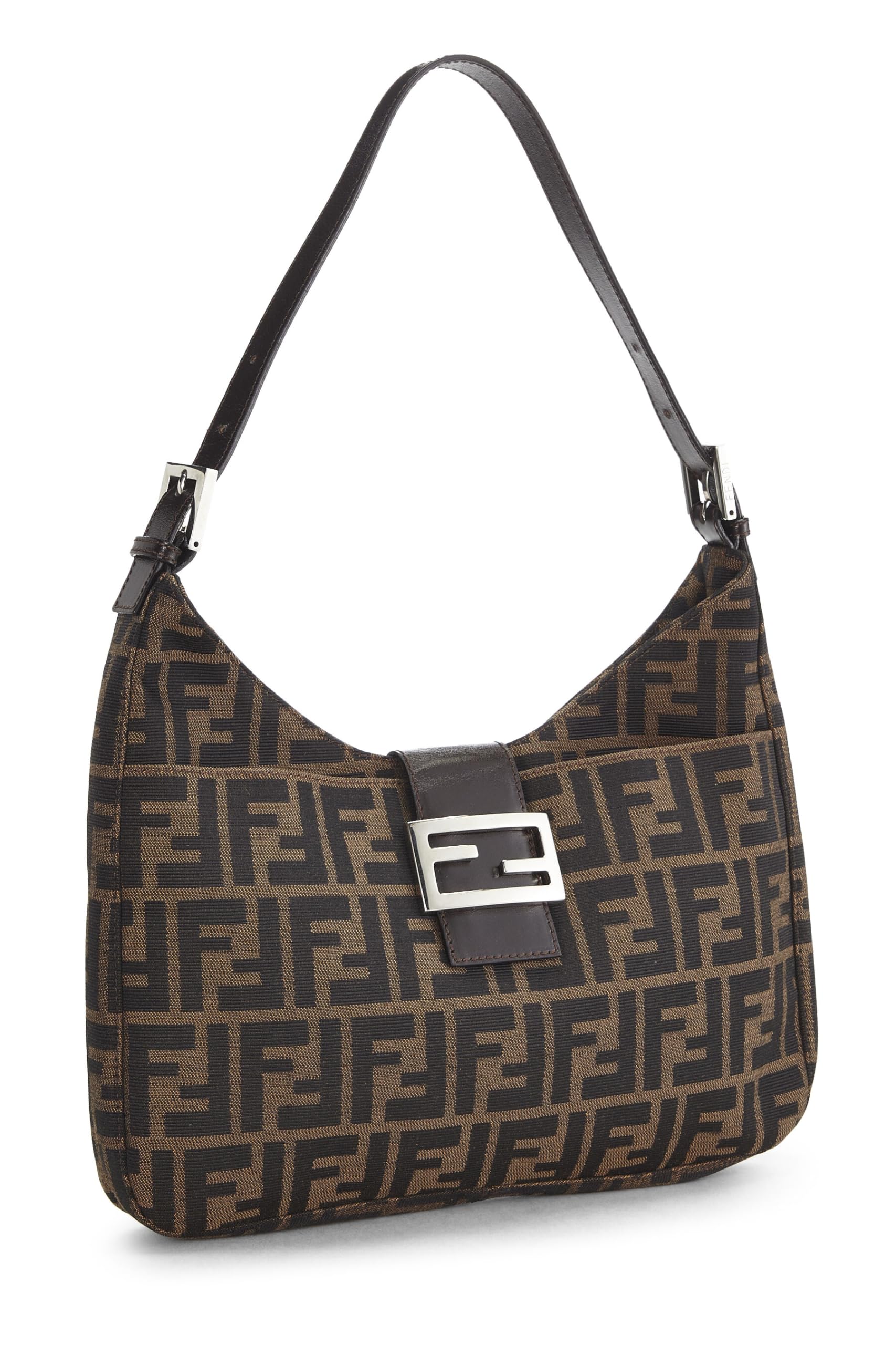 Fendi,  Brown Zucca Canvas Shoulder Bag, Brown