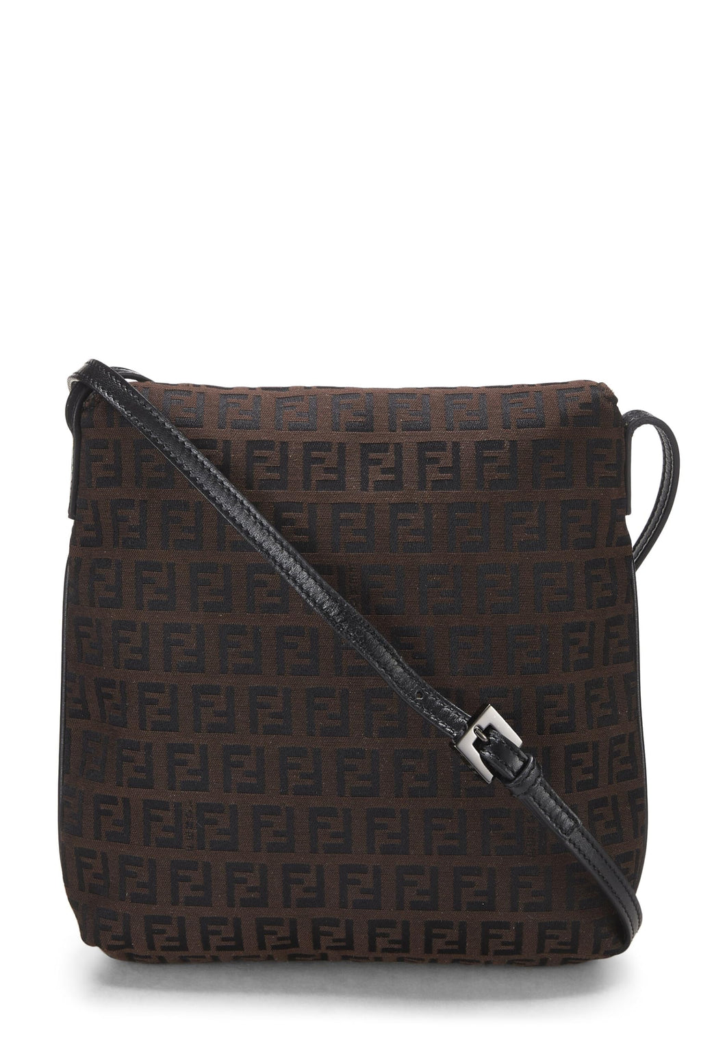 Fendi,  Brown Zucchino Canvas Tube Messenger Small, Brown