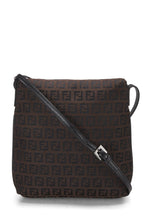 Fendi,  Brown Zucchino Canvas Tube Messenger Small, Brown