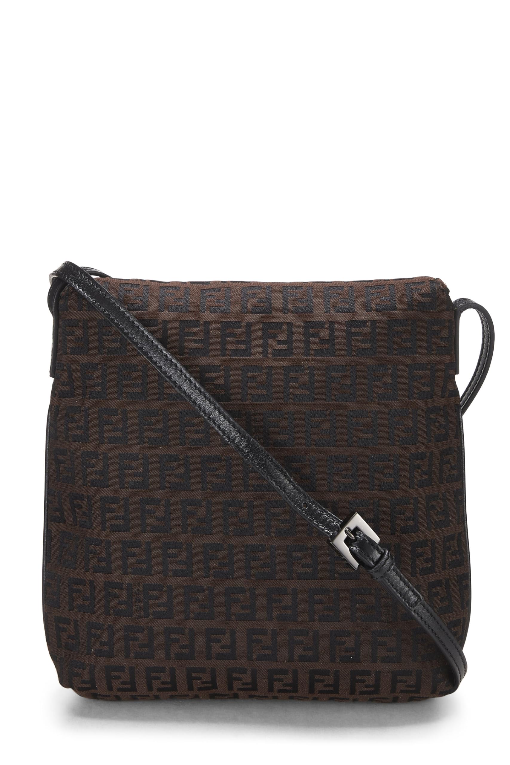 Fendi,  Brown Zucchino Canvas Tube Messenger Small, Brown