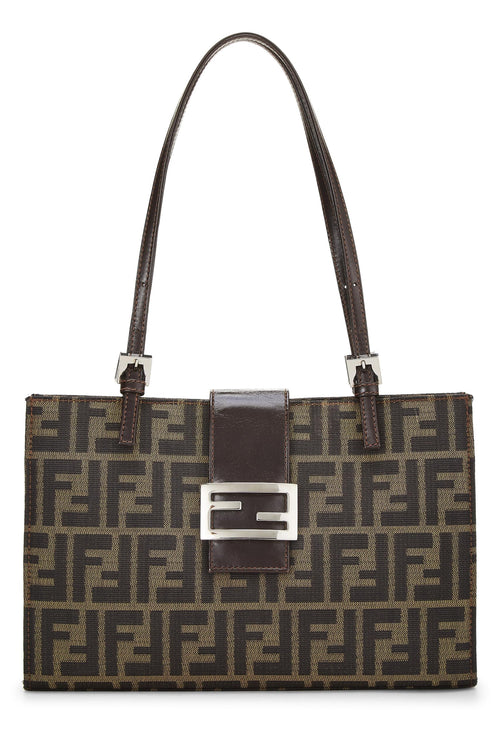Fendi,  Brown Zucca Canvas Shopping Tote Small, Brown