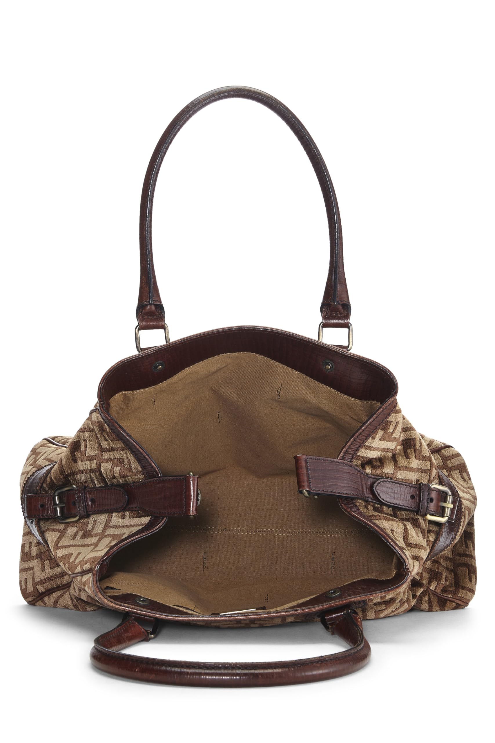 Fendi,  Brown Zucca Velour Bag Du Jour Medium, Brown