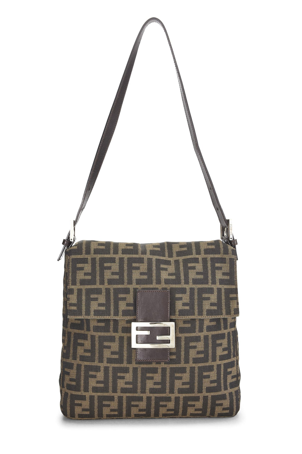 Fendi,  Brown Zucca Canvas Shoulder Bag, Brown
