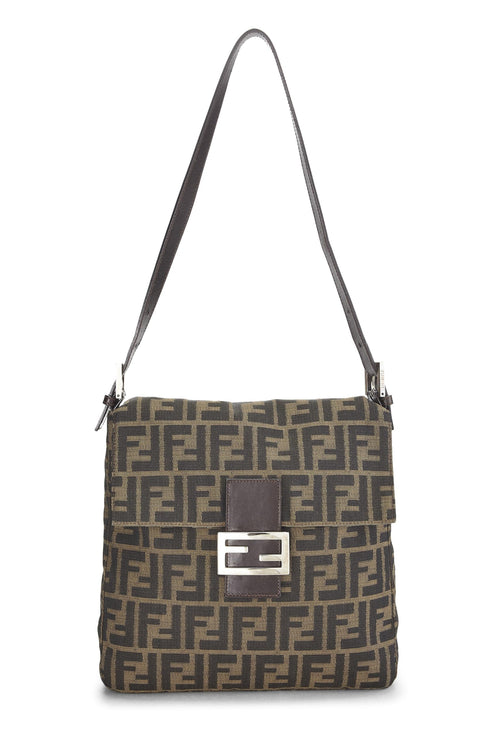 Fendi,  Brown Zucca Canvas Shoulder Bag, Brown
