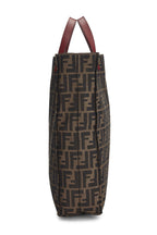 Fendi,  Brown Zucca Canvas Vertical Tote Medium, Red