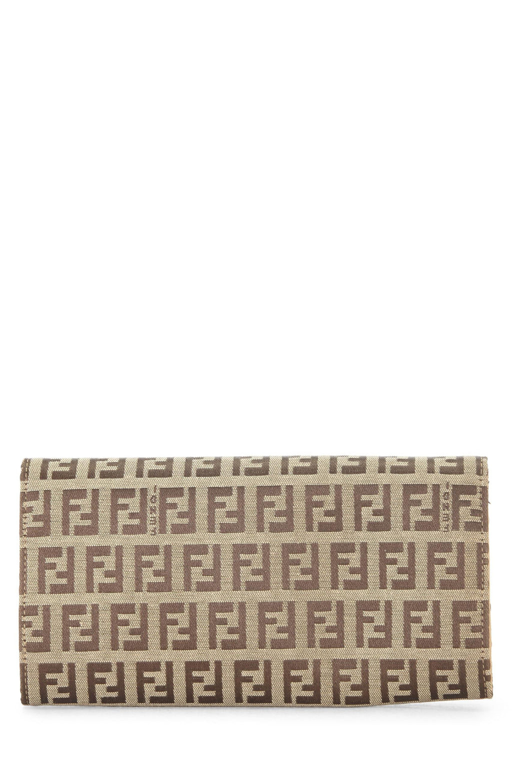 Fendi,  Beige Zucchino Canvas Contential Wallet, Beige