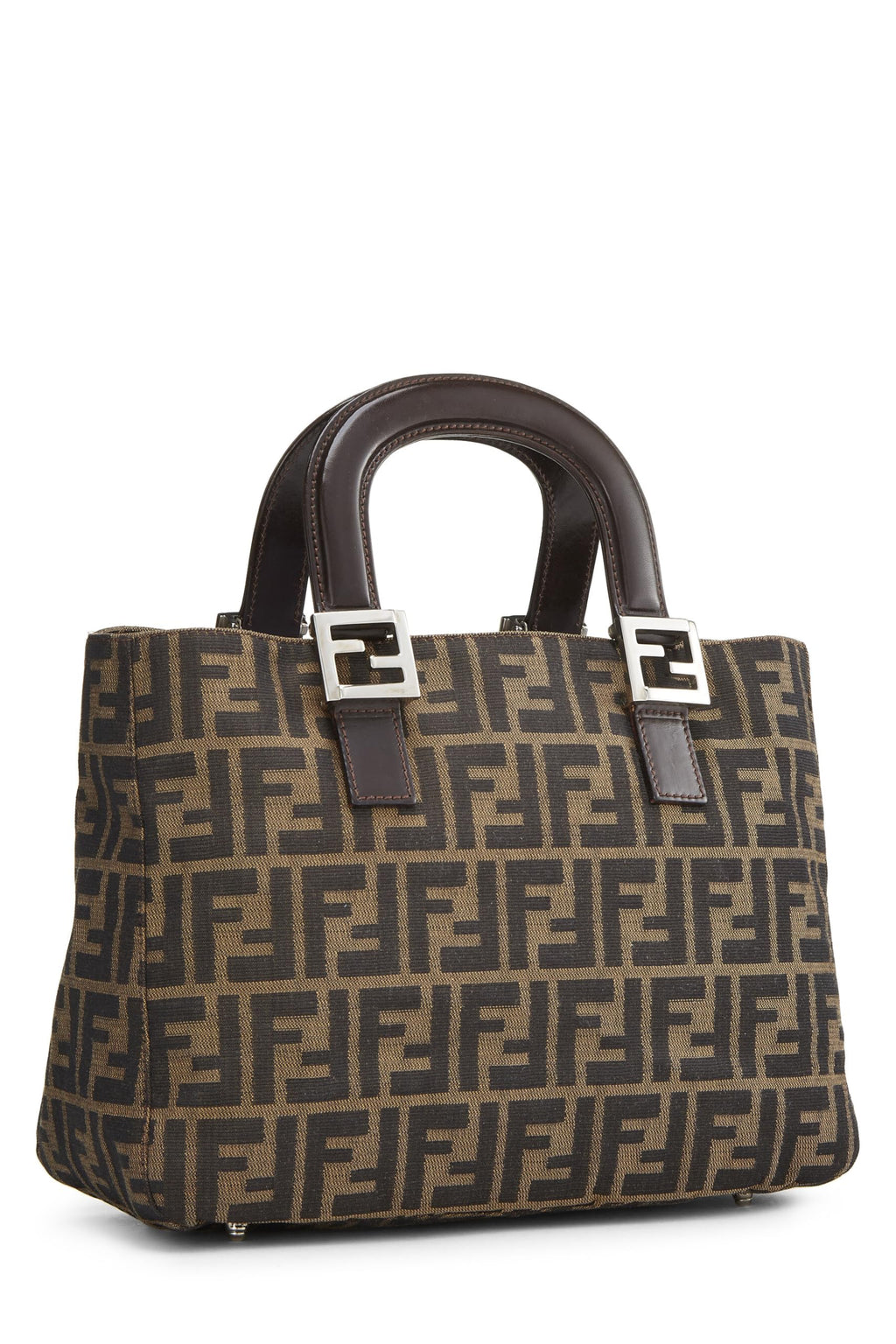 Fendi,  Brown Zucca Canvas Handbag Small, Brown