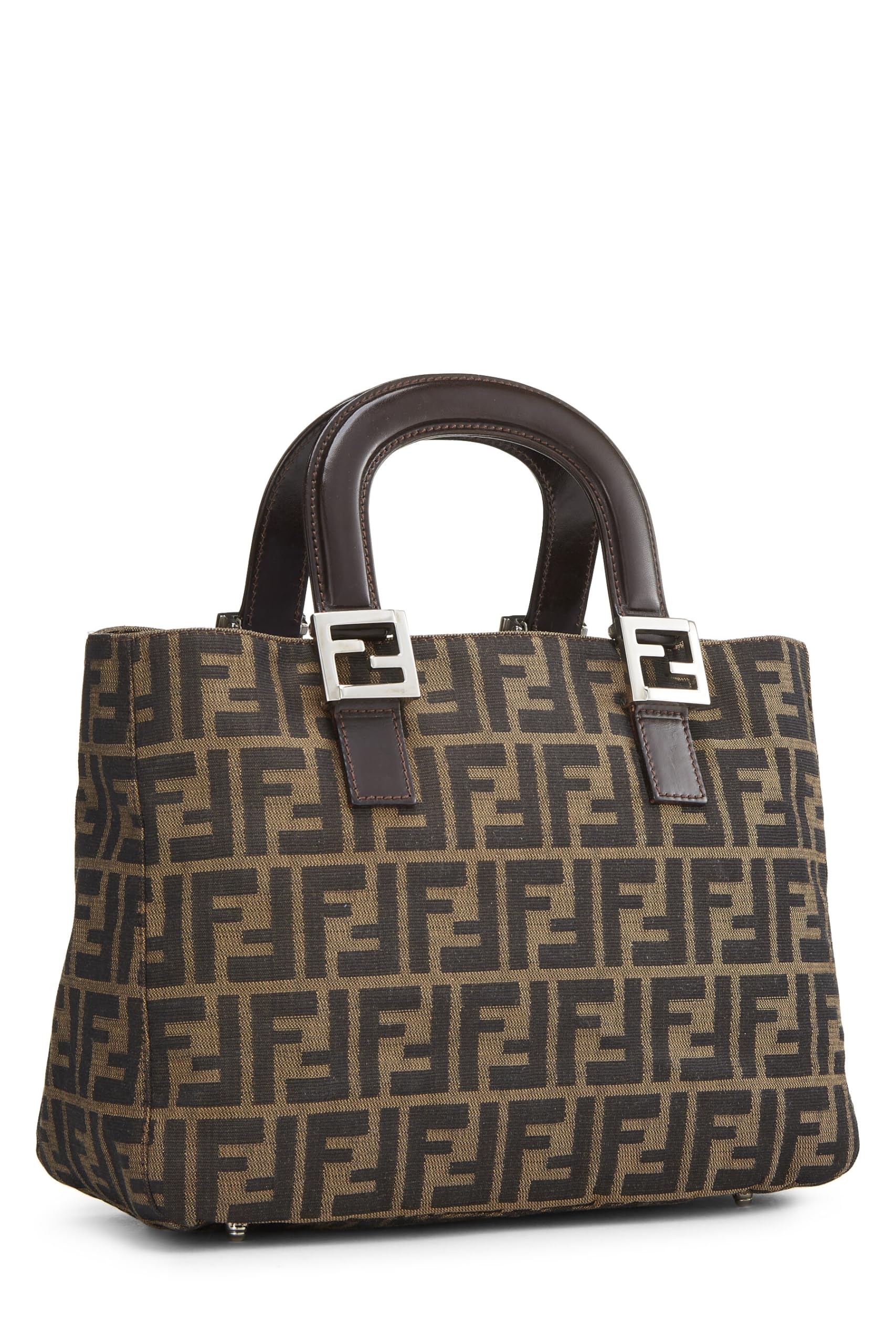 Fendi,  Brown Zucca Canvas Handbag Small, Brown