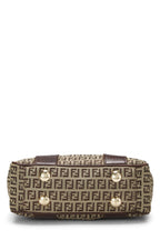 Fendi,  Brown Zucchino Canvas Tote Small, Brown