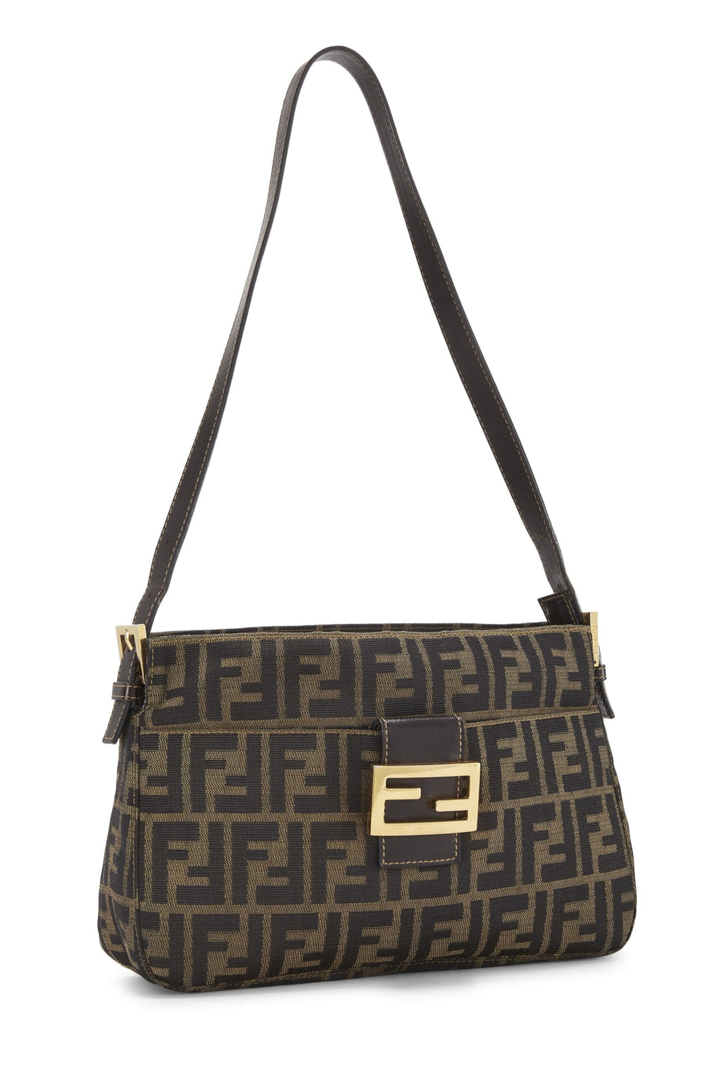 Fendi,  Brown Zucca Canvas Shoulder Bag, Brown