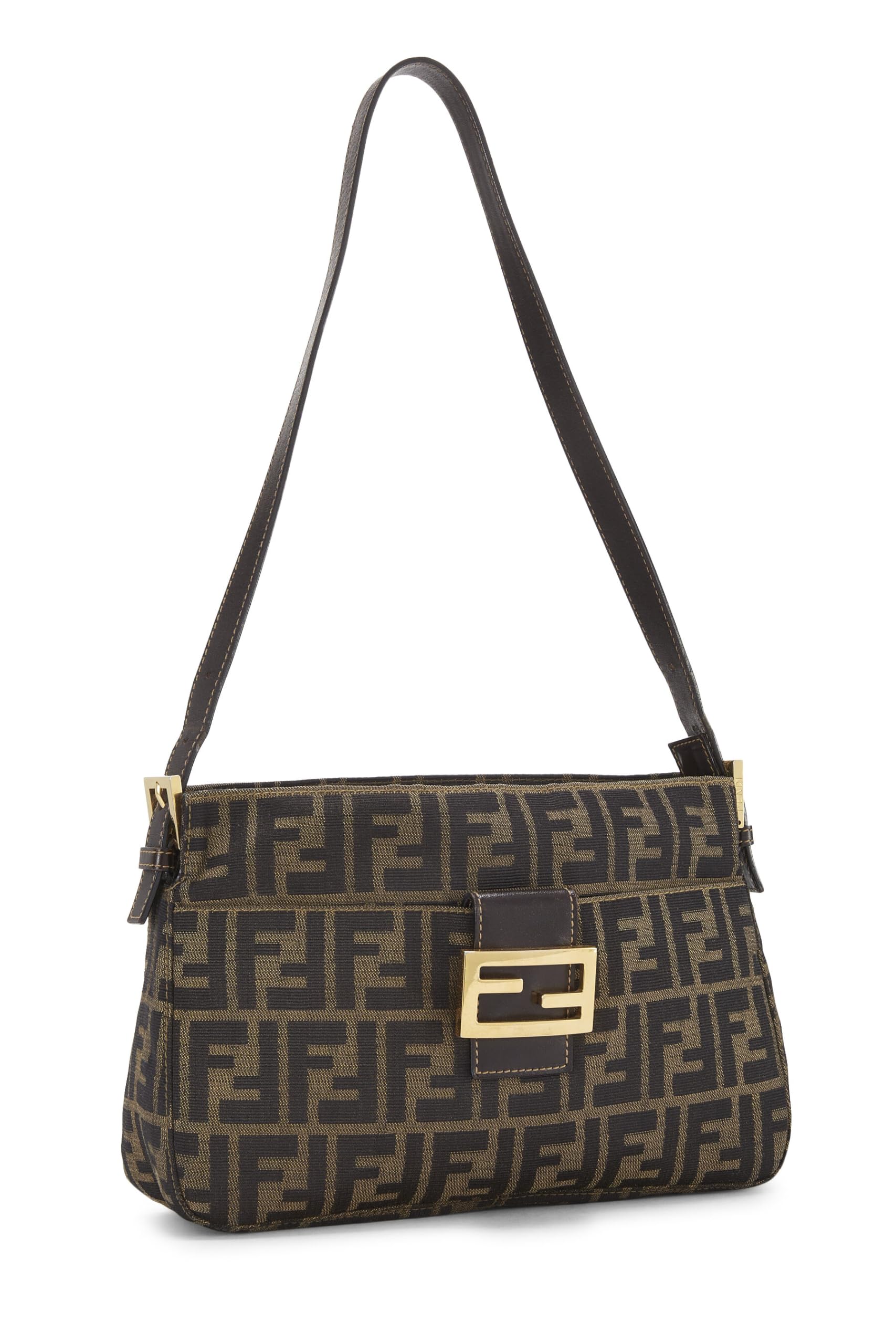 Fendi,  Brown Zucca Canvas Shoulder Bag, Brown