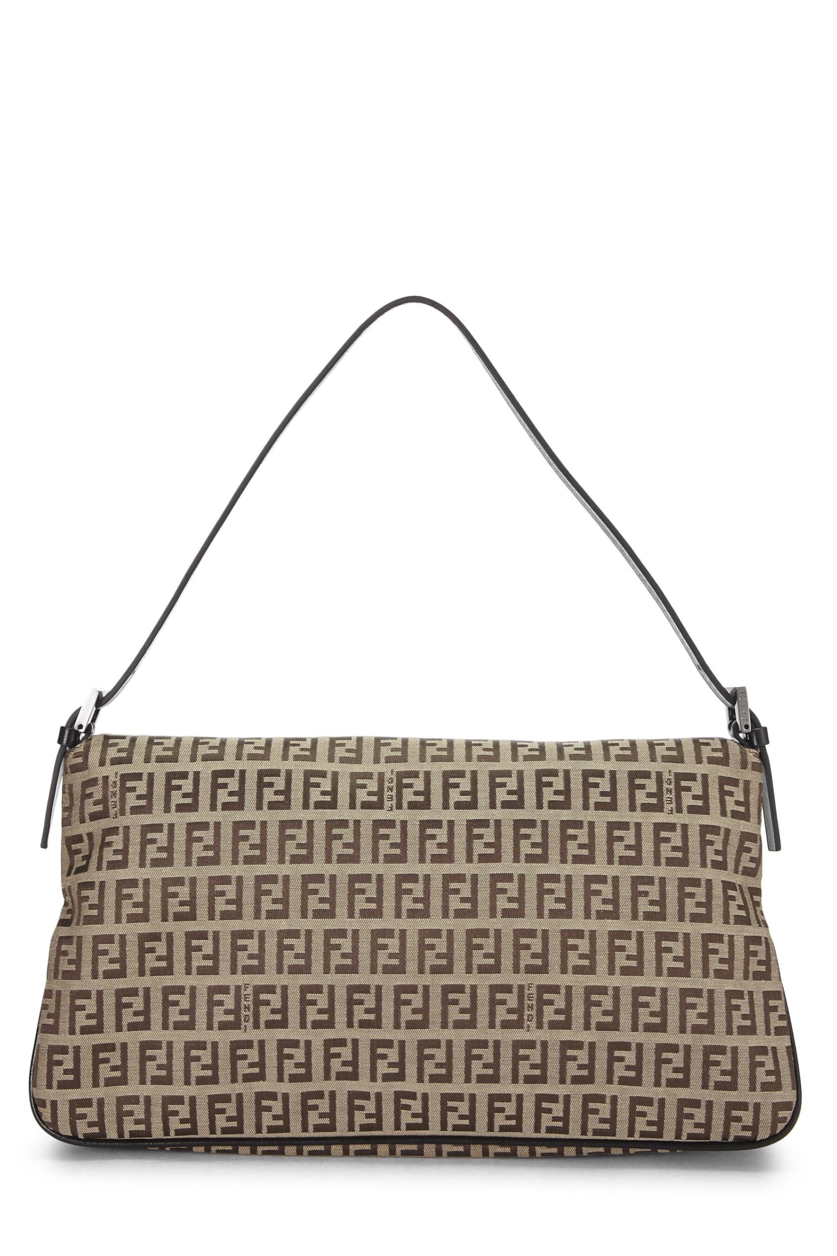 Fendi,  Brown Zucchino Canvas Shoulder Bag, Brown
