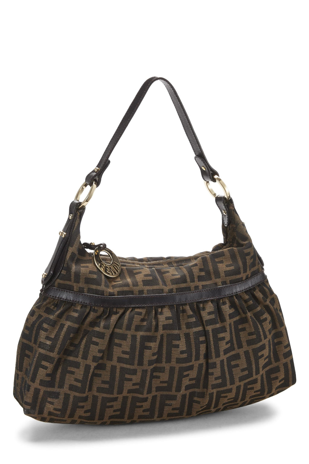 Fendi,  Brown Zucca Canvas Chef Hobo, Brown