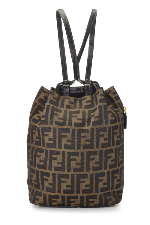 Fendi,  Brown Zucca Bucket Backpack Mini, Brown