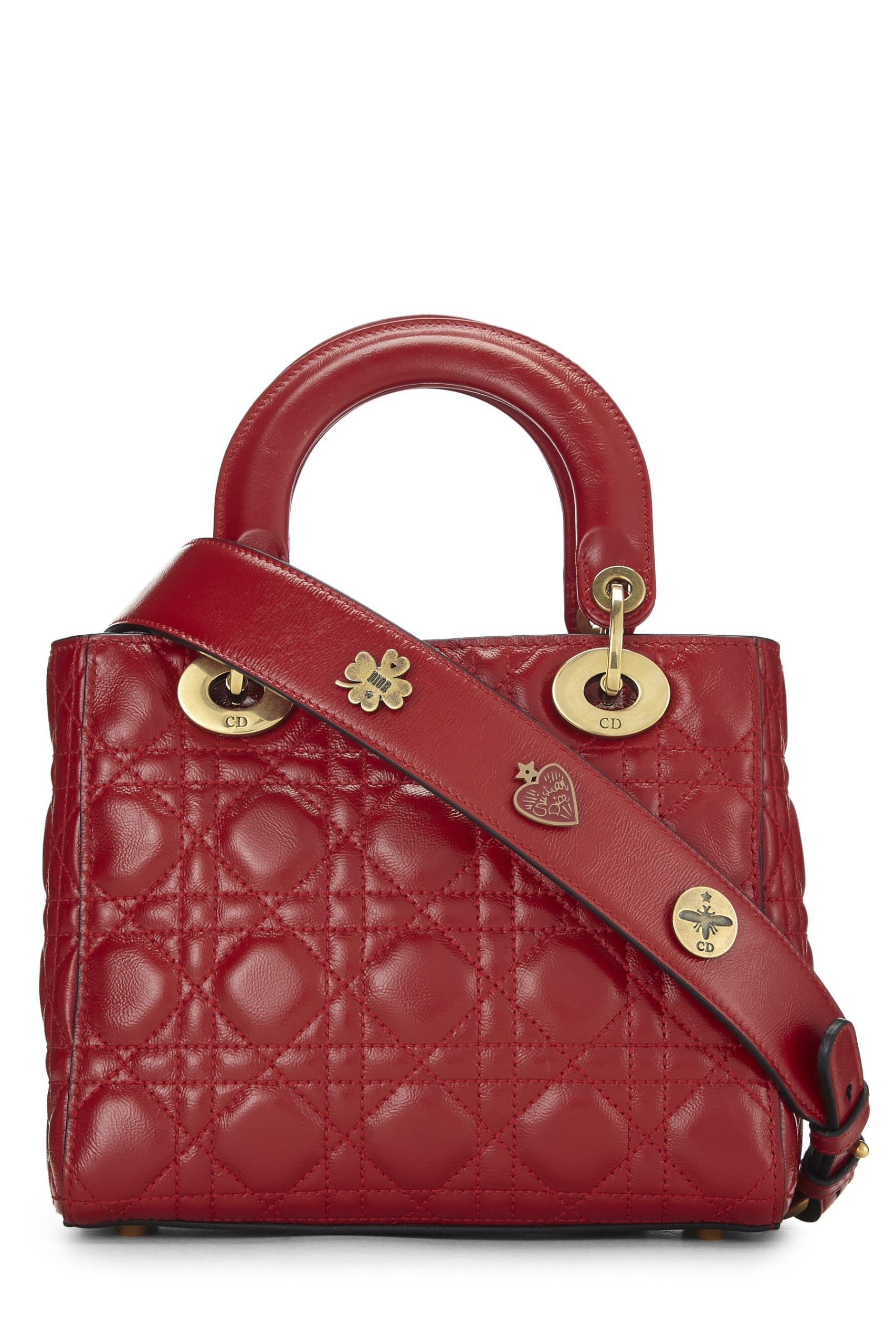 Dior,  Red Calfskin My Lady Dior Lucky Charm Small, Red