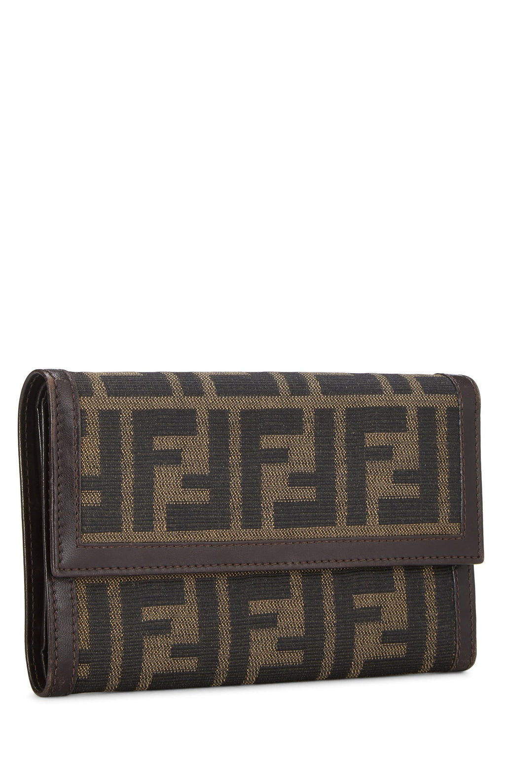 Fendi,  Brown Zucca Canvas Long Wallet, Brown