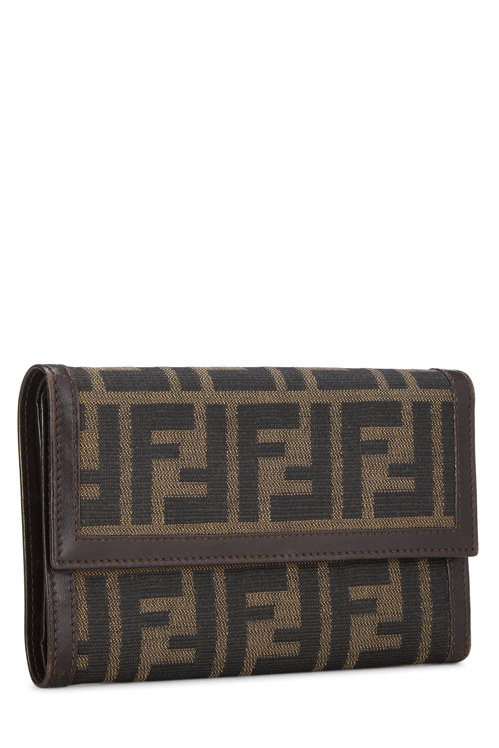 Fendi,  Brown Zucca Canvas Long Wallet, Brown