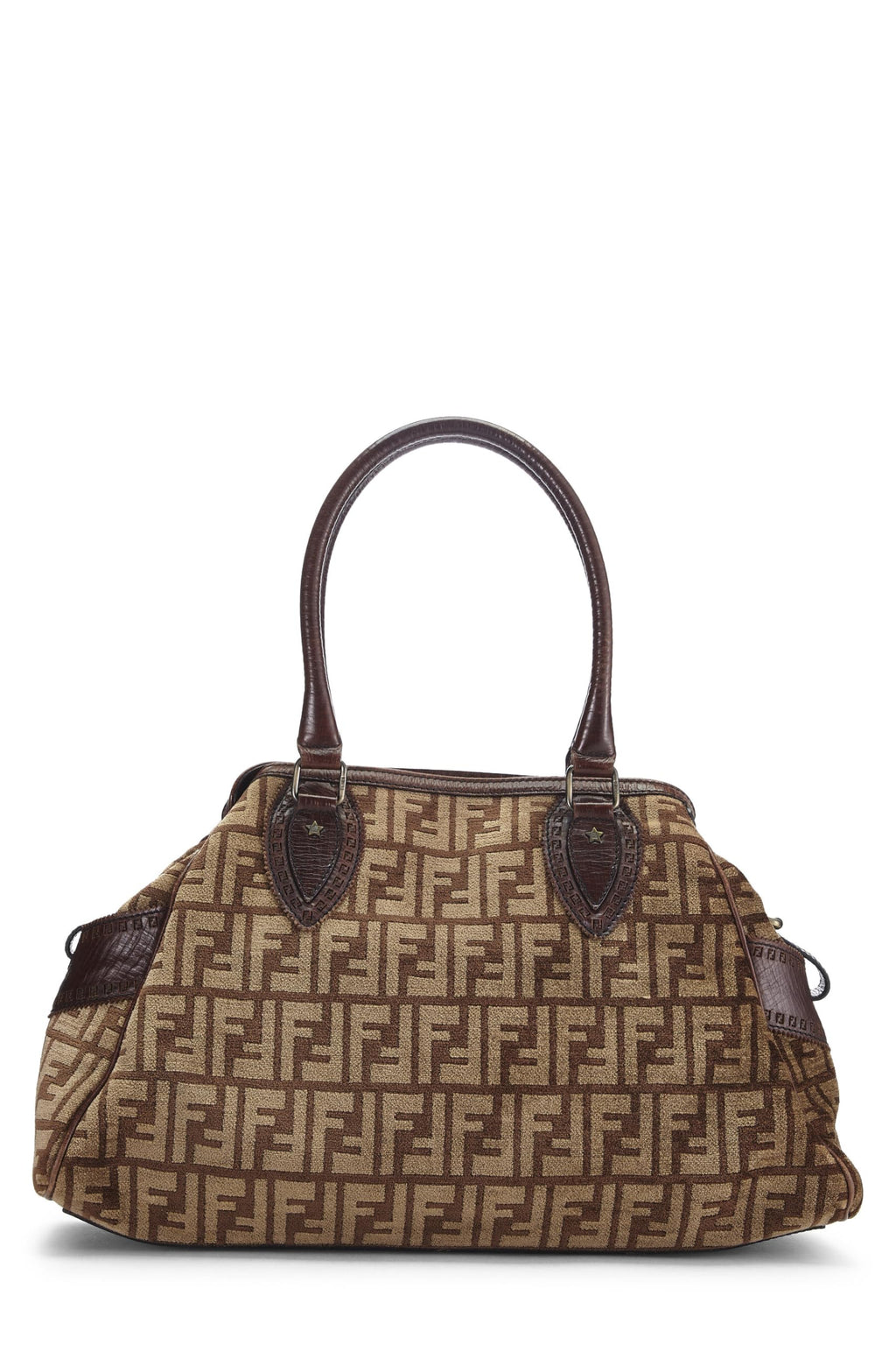 Fendi,  Brown Zucca Velour Bag Du Jour Medium, Brown