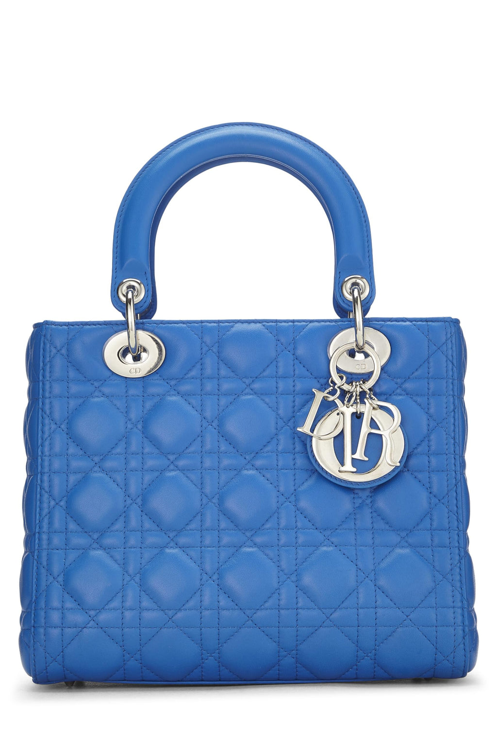 Dior,  Blue Cannage Quilted Lambskin Lady Dior Medium, Blue