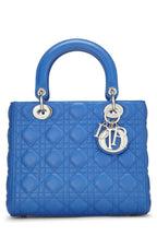 Dior,  Blue Cannage Quilted Lambskin Lady Dior Medium, Blue