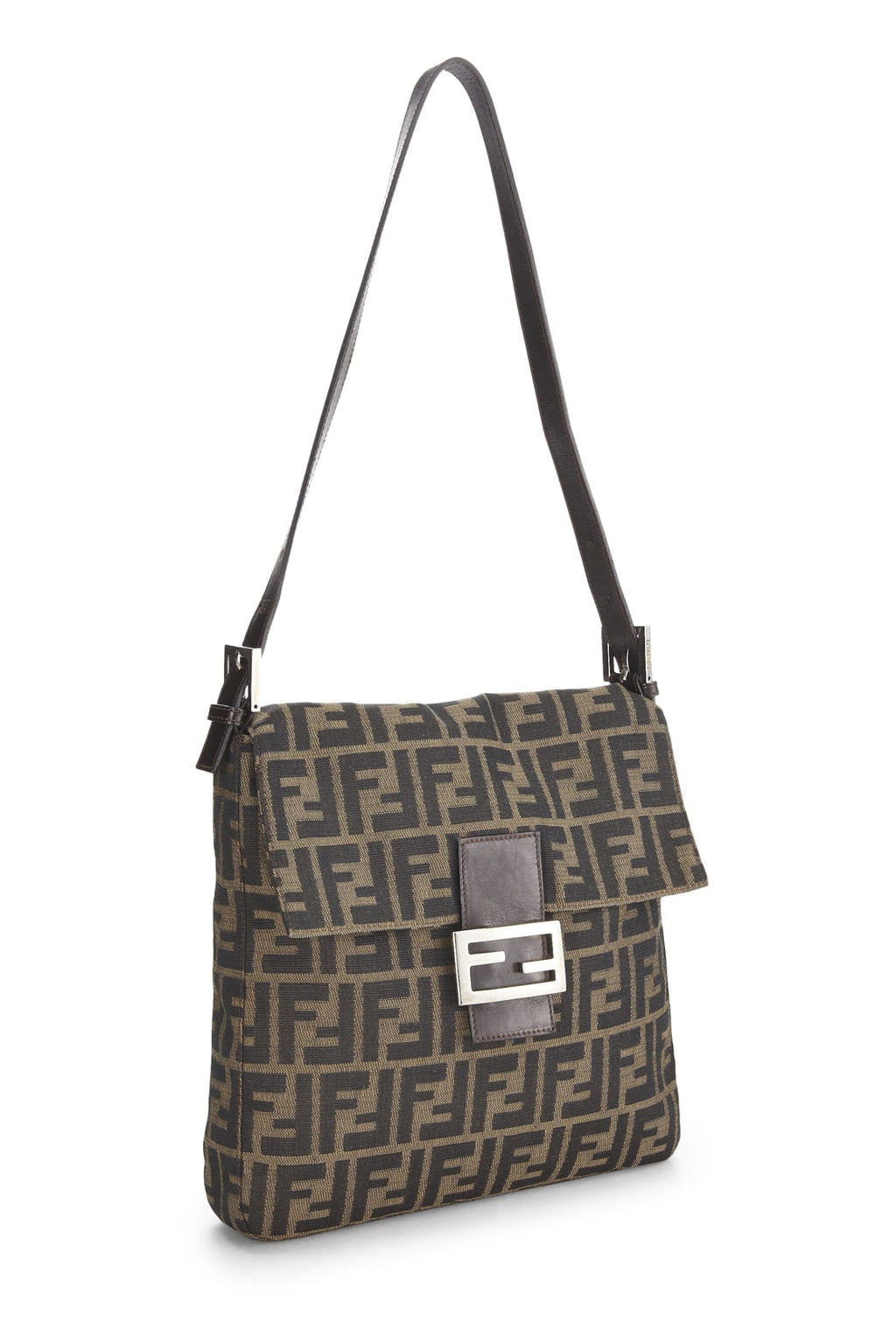 Fendi,  Brown Zucca Canvas Shoulder Bag, Brown
