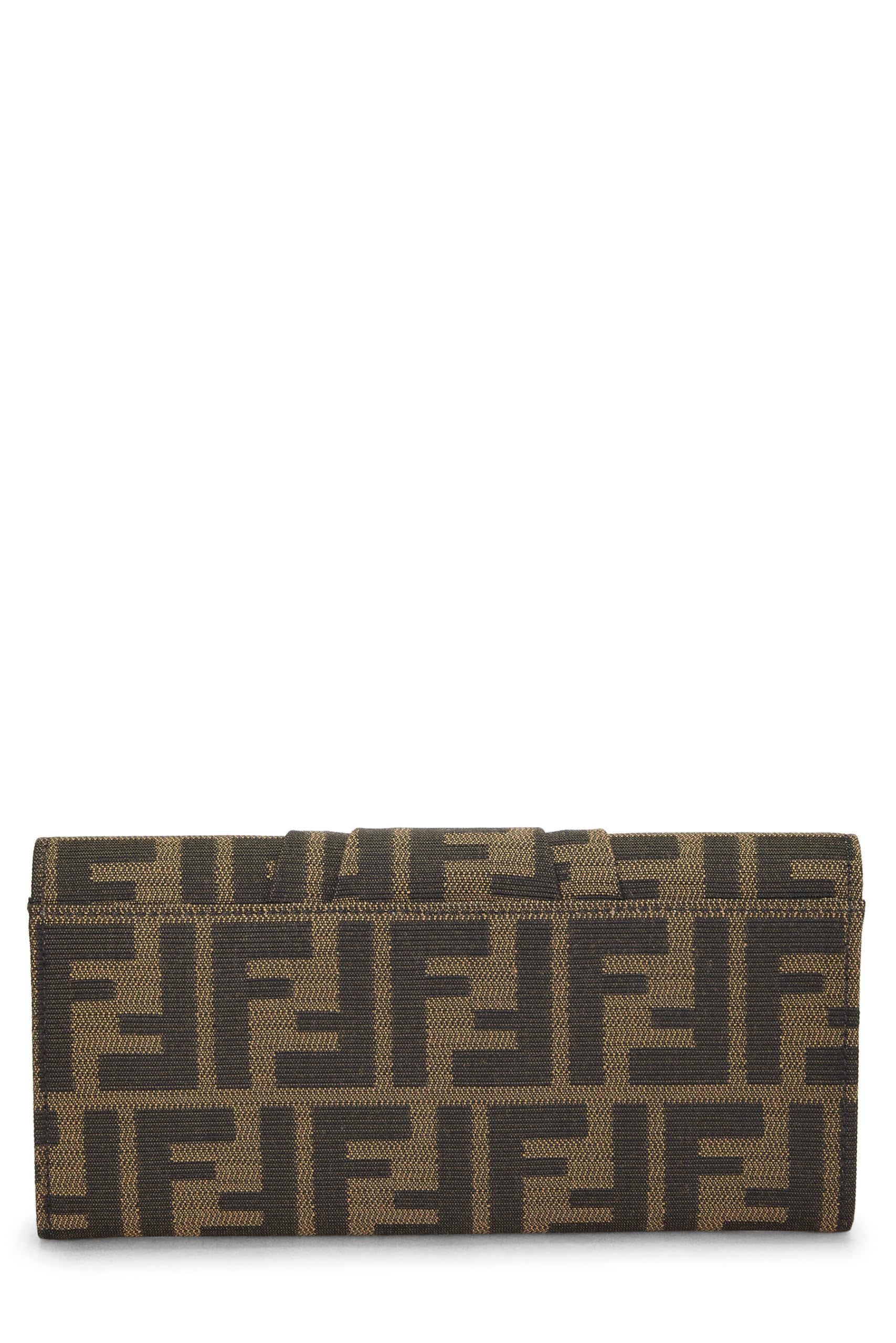 Fendi,  Brown Zucca Canvas Long Wallet, Brown