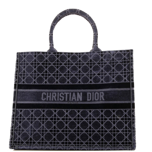 Dior Book Tote Cannage Embroidered Velvet Large