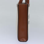 CELINE Mini Vertical Cabas Hand Bag Canvas 2way White Auth 82073