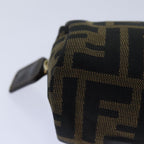 FENDI Zucca Canvas Pouch Brown Black gold82115