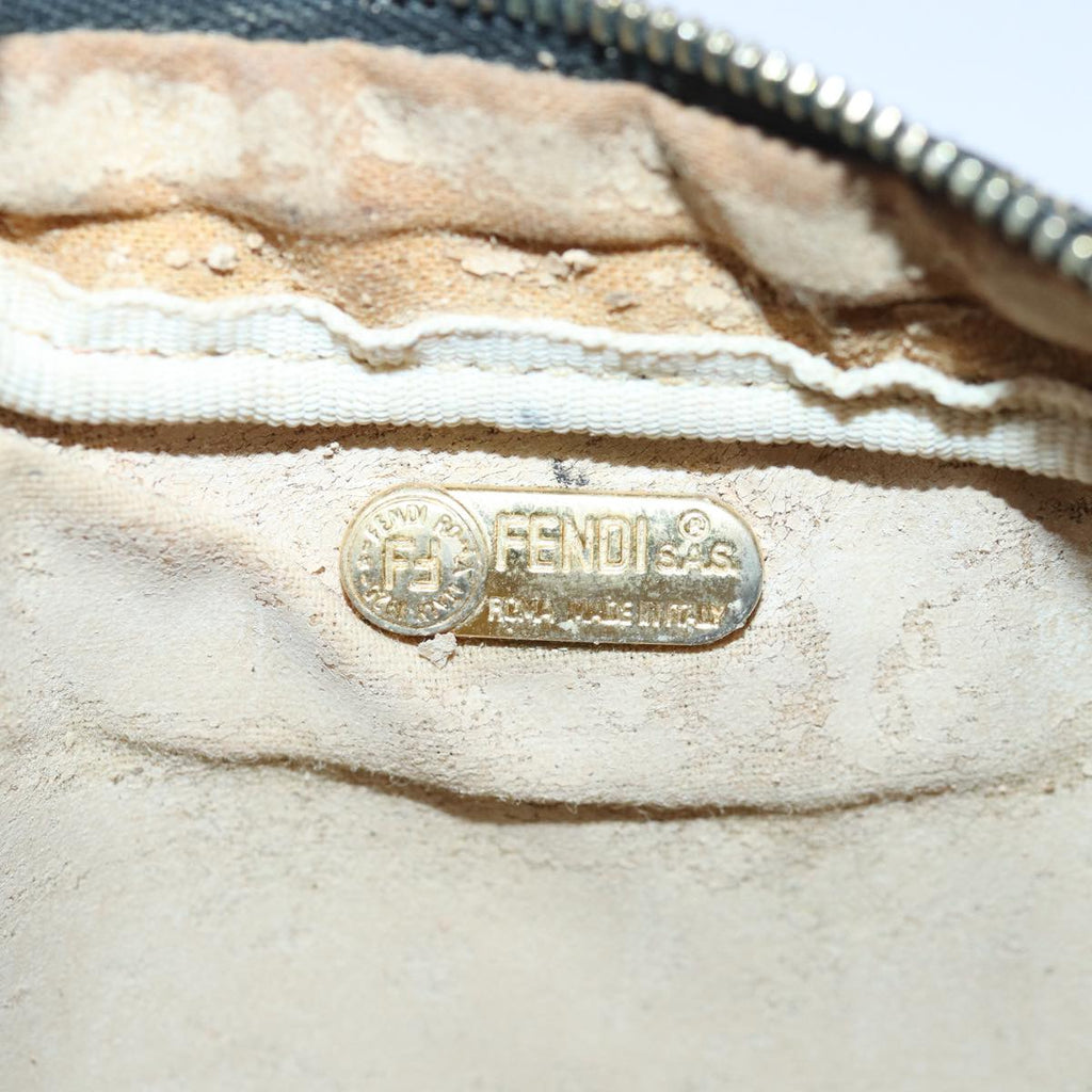 FENDI Zucca Canvas Pouch Brown Black gold82115