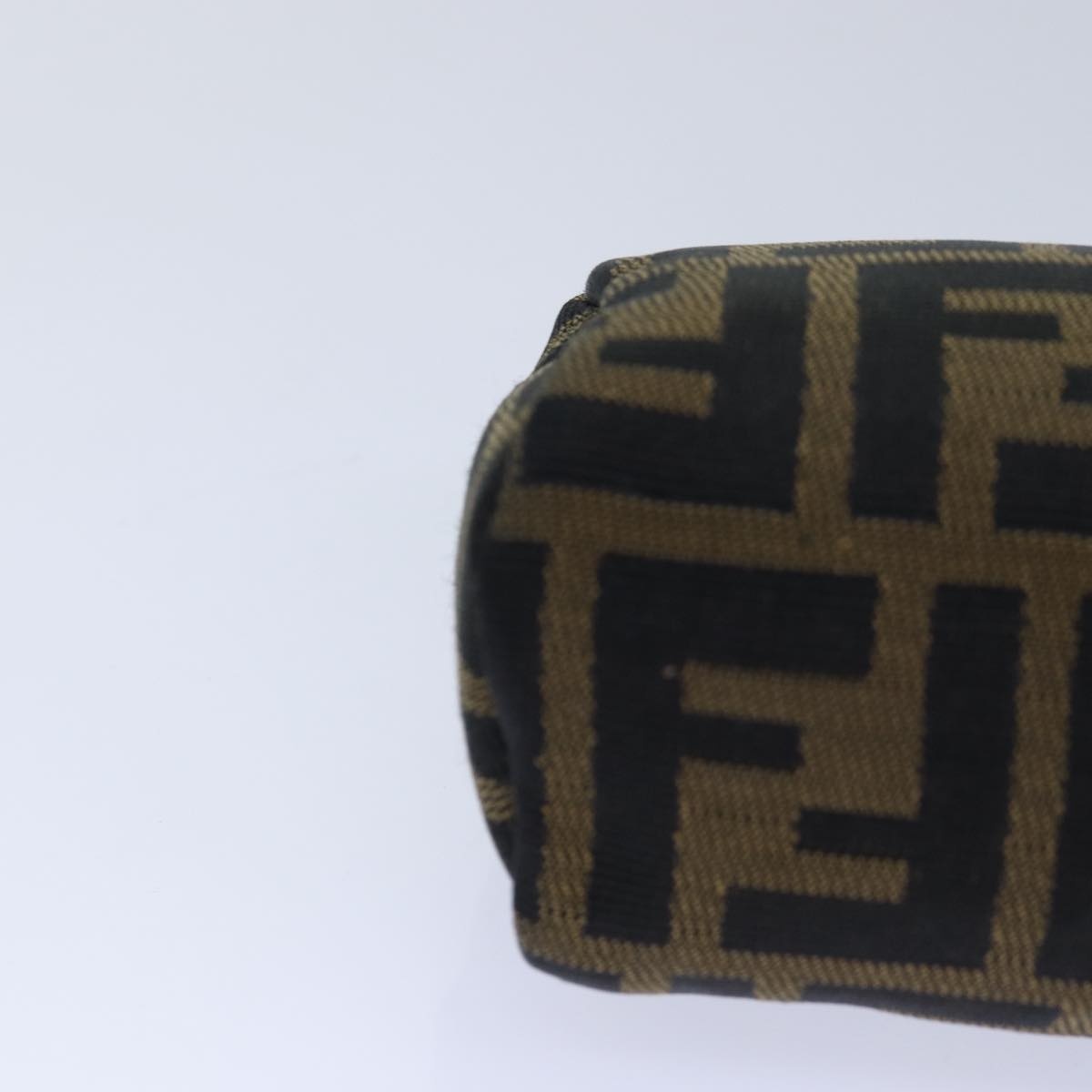 FENDI Zucca Canvas Pouch Brown Black gold82115